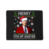 Santa Joe Biden Merry 4th Of Easter Funny FJB Anti Biden Ugly Christmas Sweater Mousepad