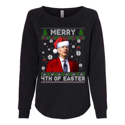 Santa Joe Biden Merry 4th Of Easter Funny FJB Anti Biden Ugly Christmas Sweater Womens California Wash Sweatshirt