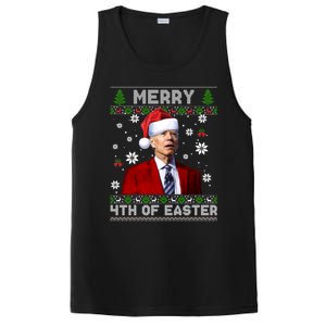 Santa Joe Biden Merry 4th Of Easter Funny FJB Anti Biden Ugly Christmas Sweater PosiCharge Competitor Tank