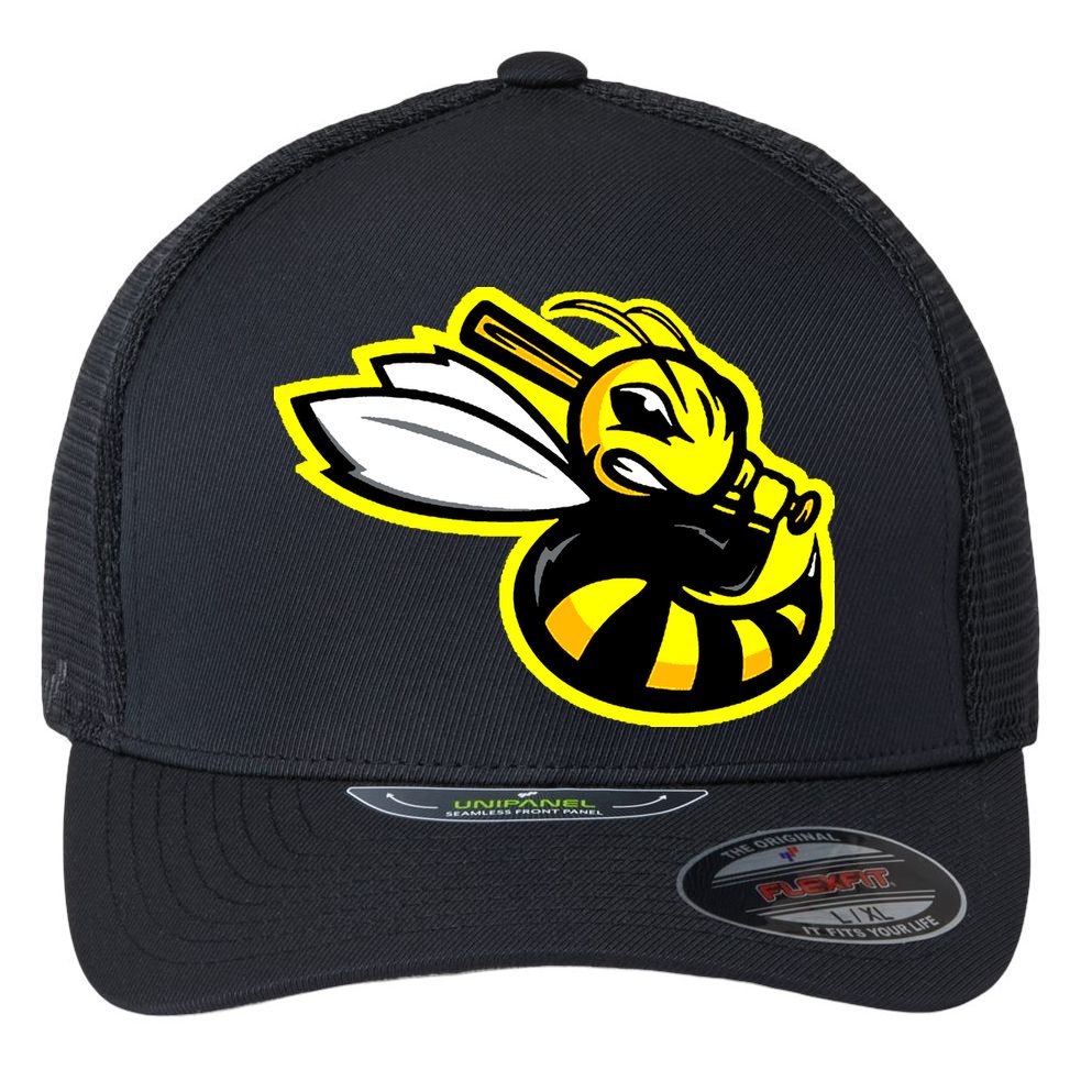San Jose Bees California League Baseball Vintage Logo Flexfit Unipanel Trucker Cap