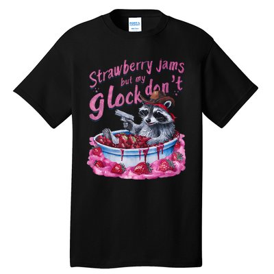 Strawberry Jams But My Dont Funny Raccoon Tall T-Shirt