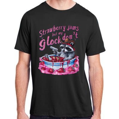 Strawberry Jams But My Dont Funny Raccoon Adult ChromaSoft Performance T-Shirt