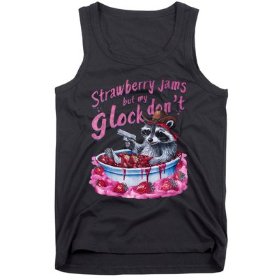 Strawberry Jams But My Dont Funny Raccoon Tank Top