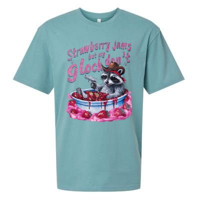 Strawberry Jams But My Dont Funny Raccoon Sueded Cloud Jersey T-Shirt