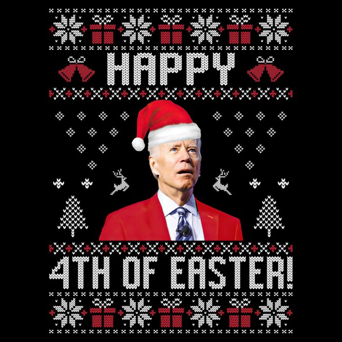 Santa Joe Biden Happy 4th Of Easter Funny FJB Anti Biden Ugly Christmas Sweater Flexfit Unipanel Trucker Cap