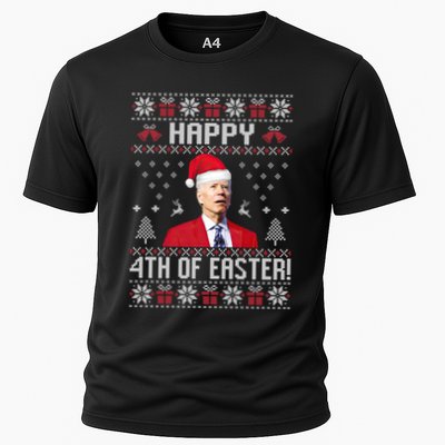 Santa Joe Biden Happy 4th Of Easter Funny FJB Anti Biden Ugly Christmas Sweater Performance Shirt