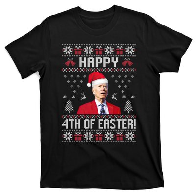 Santa Joe Biden Happy 4th Of Easter Funny FJB Anti Biden Ugly Christmas Sweater T-Shirt