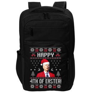 Santa Joe Biden Happy 4th Of Easter Funny FJB Anti Biden Ugly Christmas Sweater Impact Tech Backpack