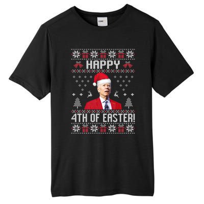 Santa Joe Biden Happy 4th Of Easter Funny FJB Anti Biden Ugly Christmas Sweater Tall Fusion ChromaSoft Performance T-Shirt