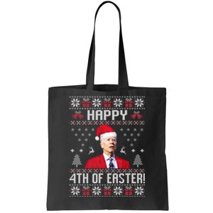 Santa Joe Biden Happy 4th Of Easter Funny FJB Anti Biden Ugly Christmas Sweater Tote Bag