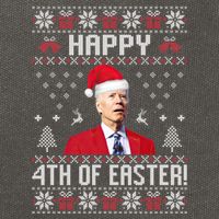 Santa Joe Biden Happy 4th Of Easter Funny FJB Anti Biden Ugly Christmas Sweater Cotton Canvas Backpack