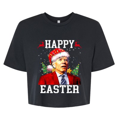 Santa Joe Biden Happy Easter Ugly Christmas Bella+Canvas Jersey Crop Tee