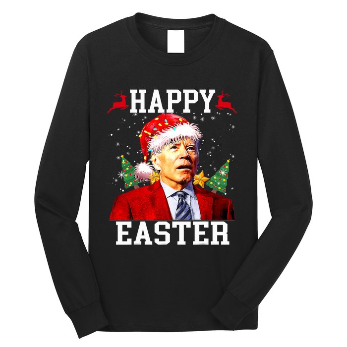 Santa Joe Biden Happy Easter Ugly Christmas Long Sleeve Shirt