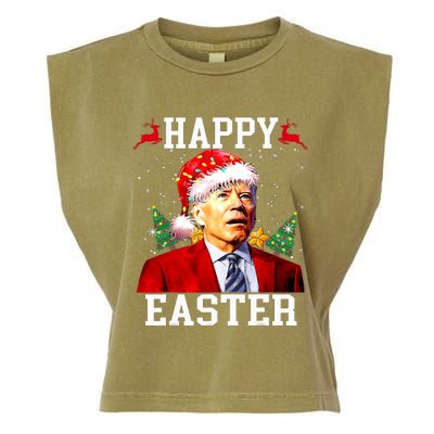 Santa Joe Biden Happy Easter Ugly Christmas Garment-Dyed Women's Muscle Tee