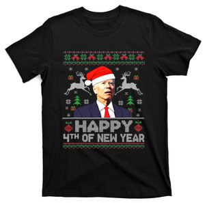 Santa Joe Biden Happy 4th of New Year Ugly Christmas Sweater T-Shirt