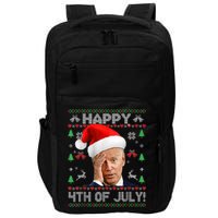 Santa Joe Biden Happy 4th Of July Funny Political Ugly Christmas Sweater Impact Tech Backpack