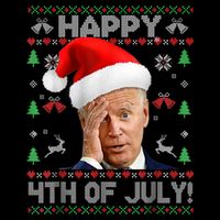 Santa Joe Biden Happy 4th Of July Funny Political Ugly Christmas Sweater Impact Tech Backpack