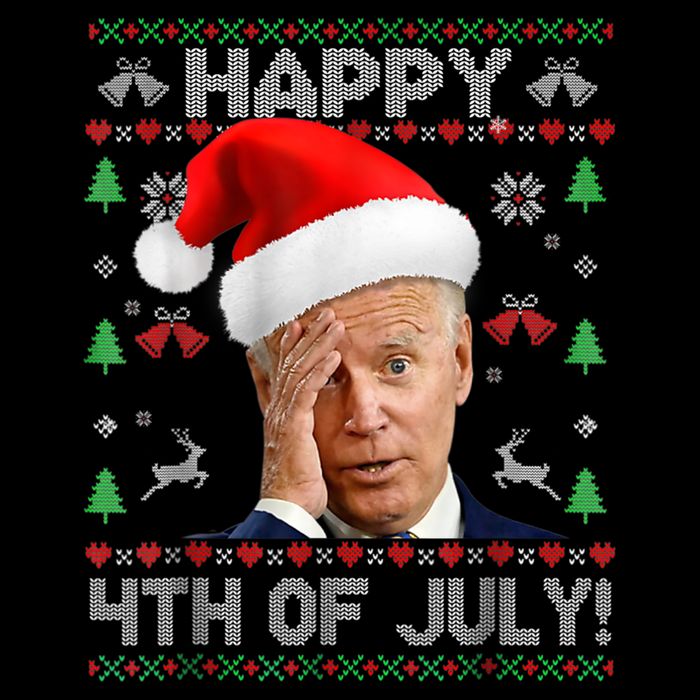 Santa Joe Biden Happy 4th Of July Funny Political Ugly Christmas Sweater Impact Tech Backpack