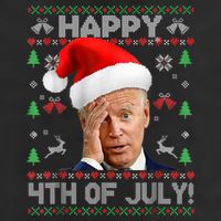 Santa Joe Biden Happy 4th Of July Funny Political Ugly Christmas Sweater 11oz C Handle Ceramic Mug
