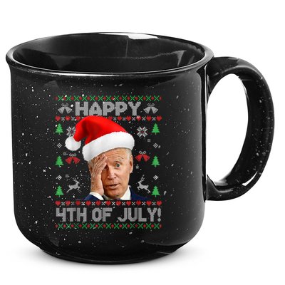 Santa Joe Biden Happy 4th Of July Funny Political Ugly Christmas Sweater 15oz Campfire Ceramic Mug