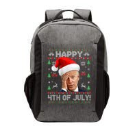 Santa Joe Biden Happy 4th Of July Funny Political Ugly Christmas Sweater Vector Backpack