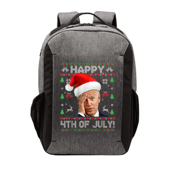 Santa Joe Biden Happy 4th Of July Funny Political Ugly Christmas Sweater Vector Backpack