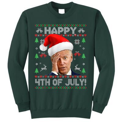 Santa Joe Biden Happy 4th Of July Funny Political Ugly Christmas Sweater Sweatshirt