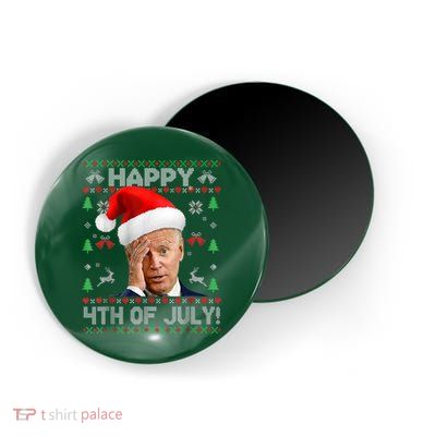 Santa Joe Biden Happy 4th Of July Funny Political Ugly Christmas Sweater Magnet