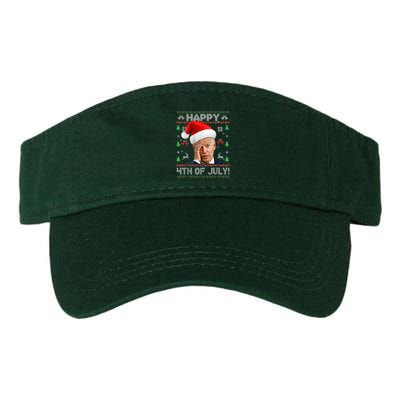 Santa Joe Biden Happy 4th Of July Funny Political Ugly Christmas Sweater Visor