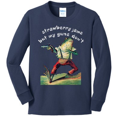 Strawberry Jams But My Gun DonT Funny Saying Kids Long Sleeve Shirt