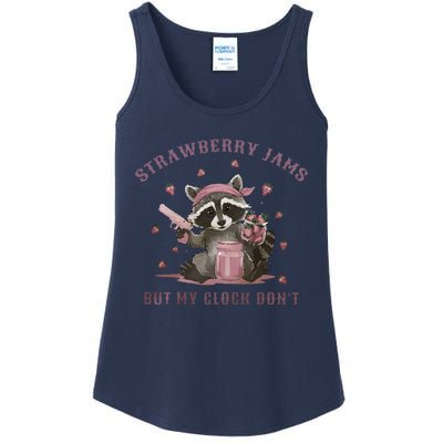 Strawberry Jams But My Dont Funny Raccoon Ladies Essential Tank