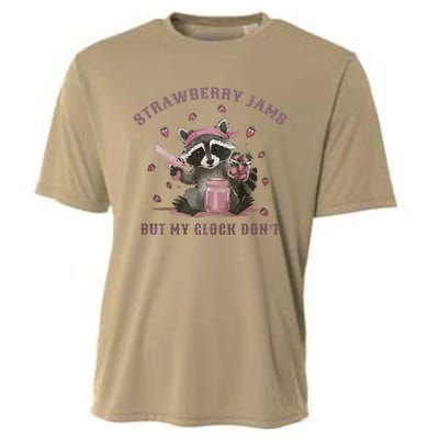 Strawberry Jams But My Dont Funny Raccoon Cooling Performance Crew T-Shirt