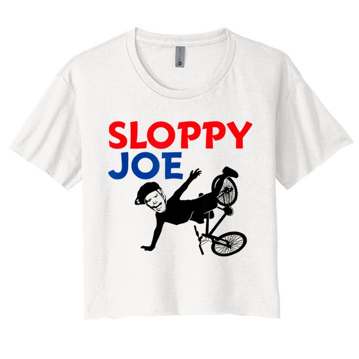 Sloppy Joe Bicycle Funny Sarcastic Women's Crop Top Tee