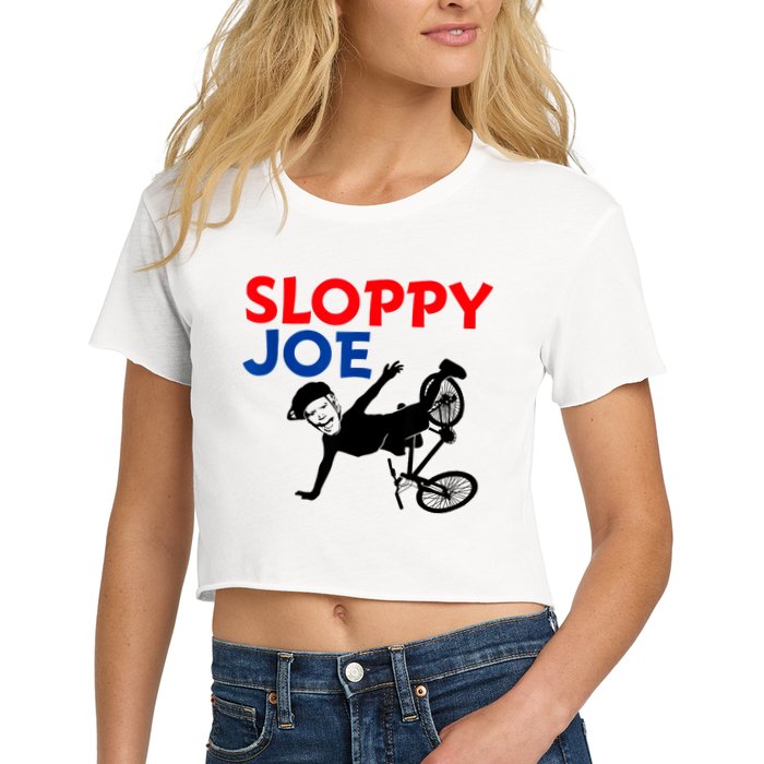 Sloppy Joe Bicycle Funny Sarcastic Women's Crop Top Tee