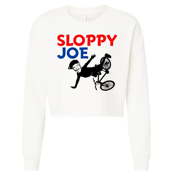 Sloppy Joe Bicycle Funny Sarcastic Cropped Pullover Crew