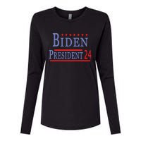 Support Joe Biden For President 2024 Presidential Election Long Sleeve Womens Cotton Relaxed Long Sleeve T-Shirt