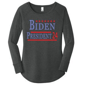 Support Joe Biden For President 2024 Presidential Election Long Sleeve Women's Perfect Tri Tunic Long Sleeve Shirt