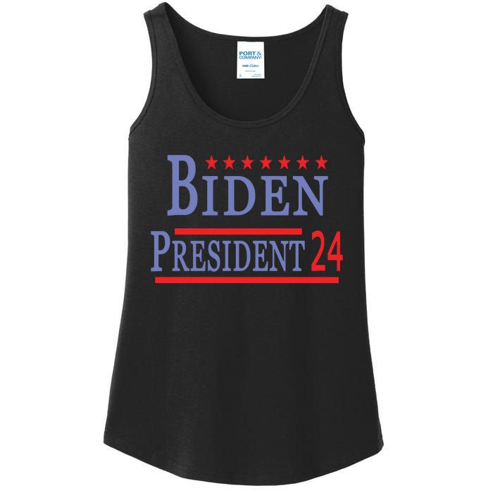 Support Joe Biden For President 2024 Presidential Election Long Sleeve Ladies Essential Tank