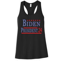 Support Joe Biden For President 2024 Presidential Election Long Sleeve Women's Racerback Tank