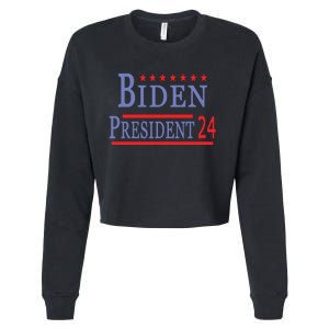 Support Joe Biden For President 2024 Presidential Election Long Sleeve Cropped Pullover Crew