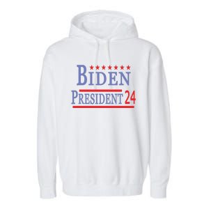 Support Joe Biden For President 2024 Presidential Election Long Sleeve Garment-Dyed Fleece Hoodie