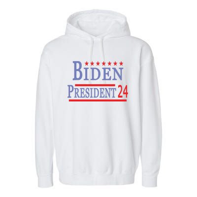 Support Joe Biden For President 2024 Presidential Election Long Sleeve Garment-Dyed Fleece Hoodie