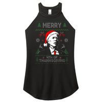 Santa Joe Biden Merry Thanksgiving Ugly Christmas Women’s Perfect Tri Rocker Tank