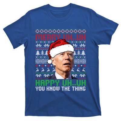 Santa Joe Biden Merry Uh Uh Christmas Ugly Sweater Gift T-Shirt