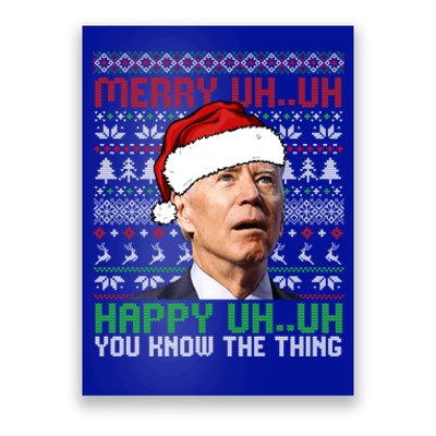 Santa Joe Biden Merry Uh Uh Christmas Ugly Sweater Gift Poster