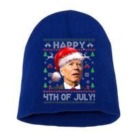 Santa Joe Biden Happy 4th Of July Ugly Christmas Meaningful Gift Short Acrylic Beanie