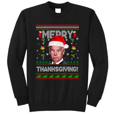 Santa Joe Biden Merry Thanksgiving Ugly Christmas Sweatshirt