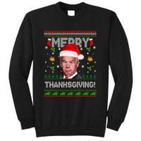 Santa Joe Biden Merry Thanksgiving Ugly Christmas Tall Sweatshirt