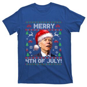 Santa Joe Biden Merry 4th Of July Ugly Christmas Sweater Gift T-Shirt