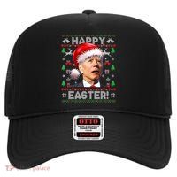 Santa Joe Biden Happy Easter Ugly Christmas Sweater High Crown Mesh Back Trucker Hat